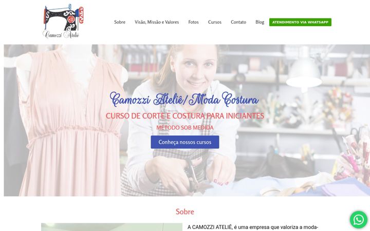 Screenshot of camozziatelie.com.br