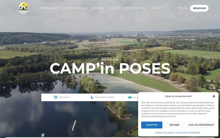 Screenshot of camp-in-poses.com