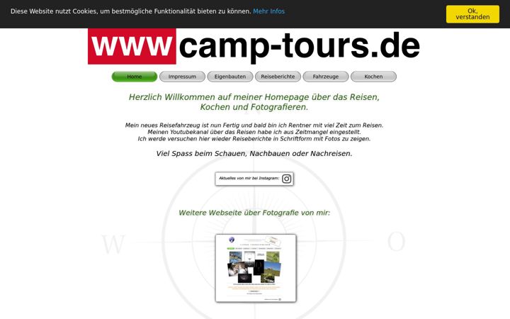 Screenshot of camp-tours.de