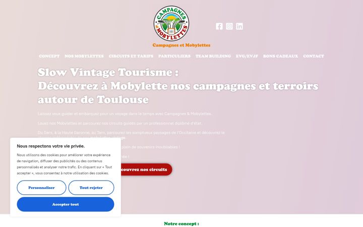 Screenshot of campagnesetmobylettes.com