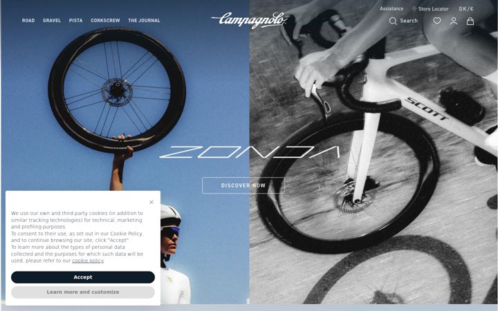 Screenshot of campagnolo.com