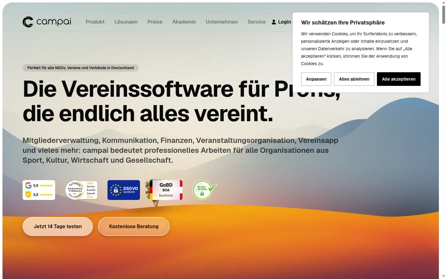 Capture d'écran de la bannière de consentement affichée avant toute interaction