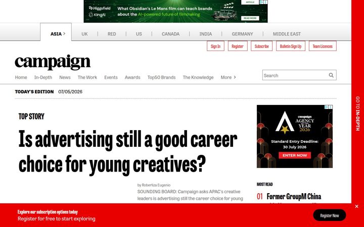 Screenshot of campaignasia.com