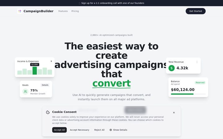 Screenshot of campaignbuilder.online