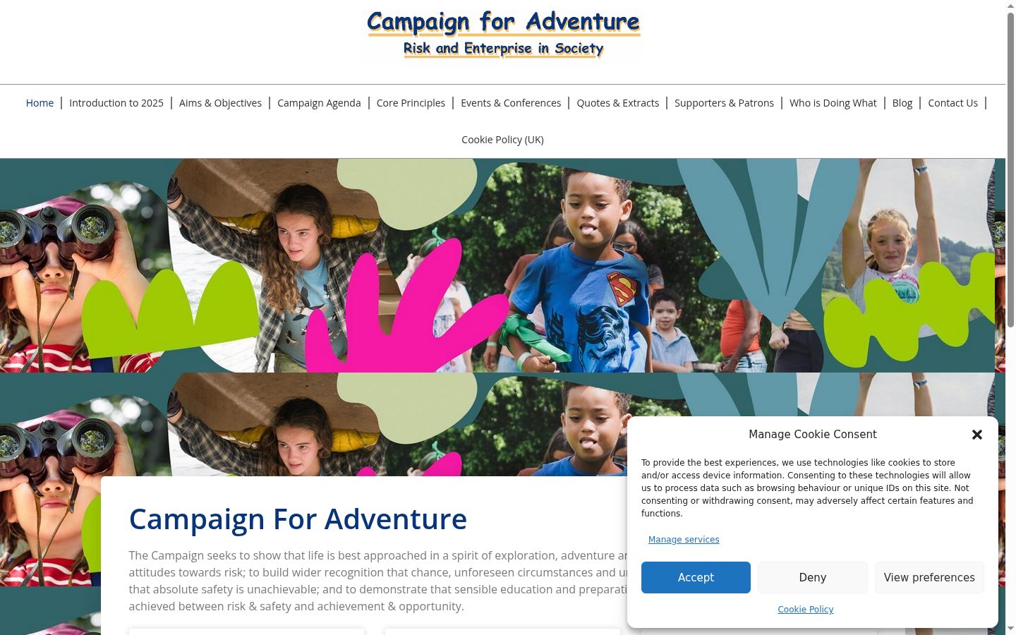 Screenshot of the consent banner shown before any interaction