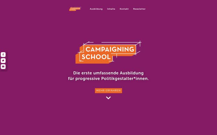 Screenshot of campaigningschool.de