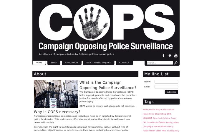 Screenshot of campaignopposingpolicesurveillance.com