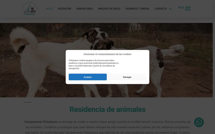 Screenshot of campamentopeludosos.com