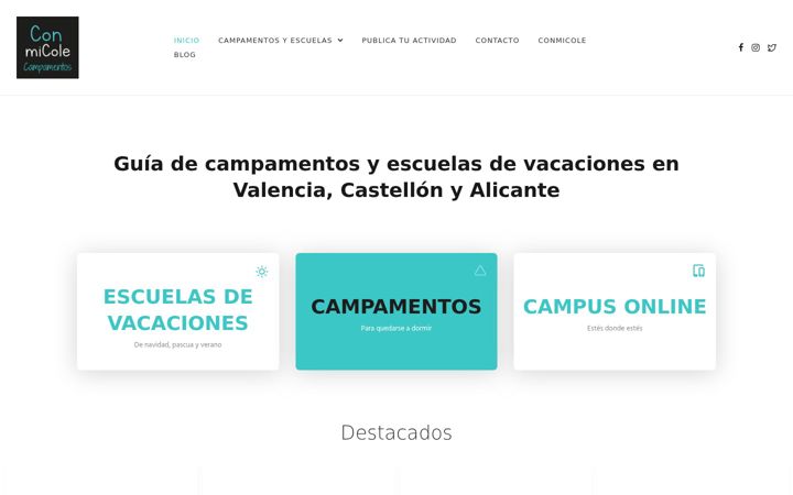 Screenshot of campamentosconmicole.es