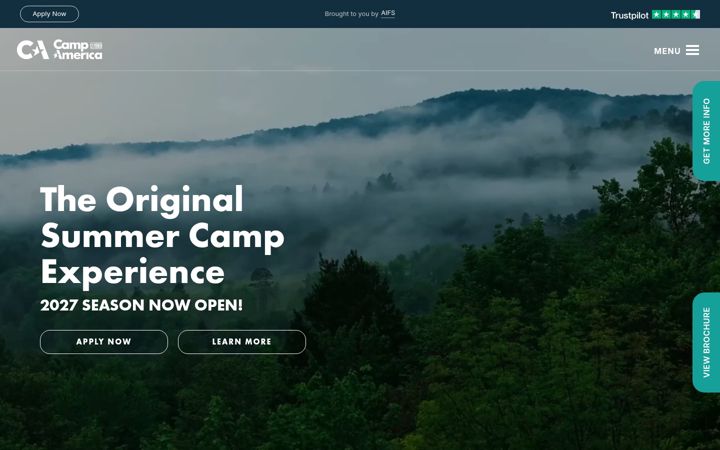 Captură de ecran a campamerica.com.au