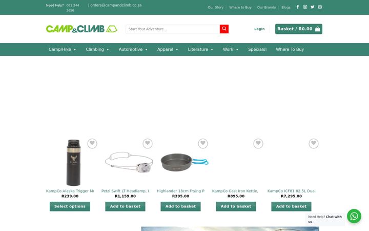 Screenshot of campandclimb.co.za