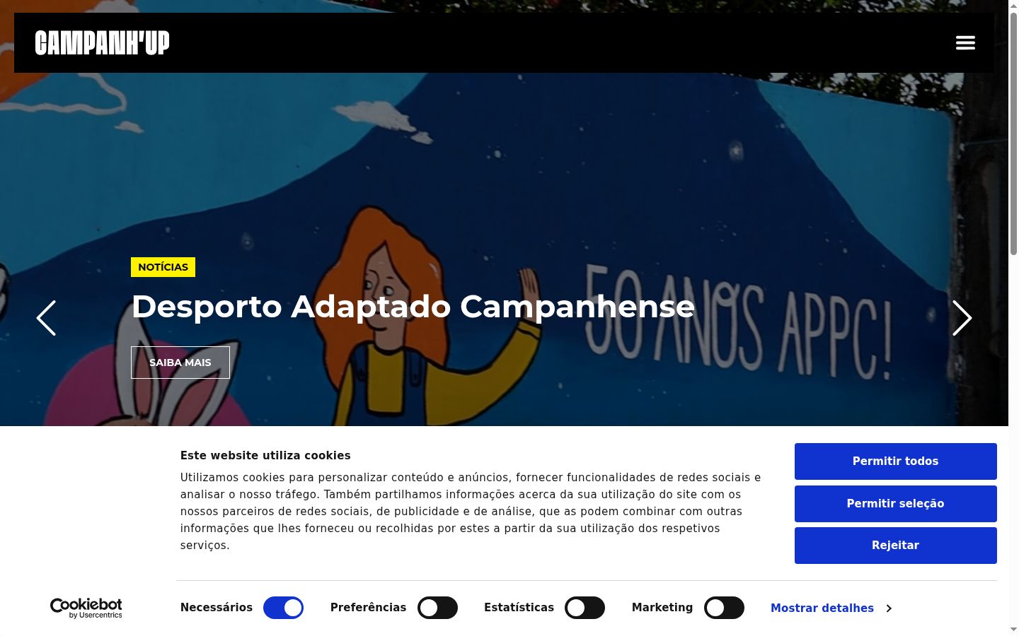Screenshot of the consent banner shown before any interaction