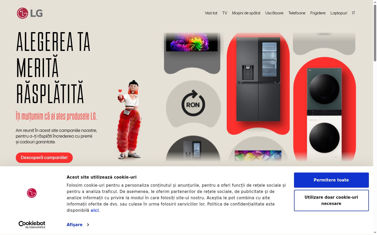 Screenshot des Einwilligungsbanners vor jeglicher Interaktion