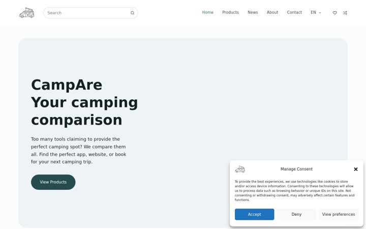 Screenshot of campare.net