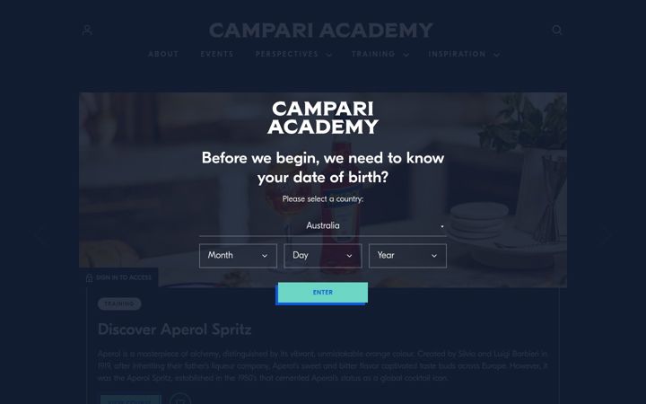 Screenshot of campariacademy.com.au