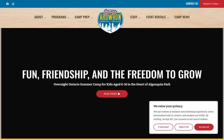 Screenshot of camparowhon.com