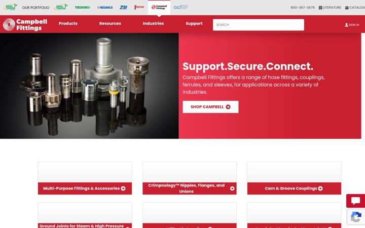 Screenshot of campbellfittings.com
