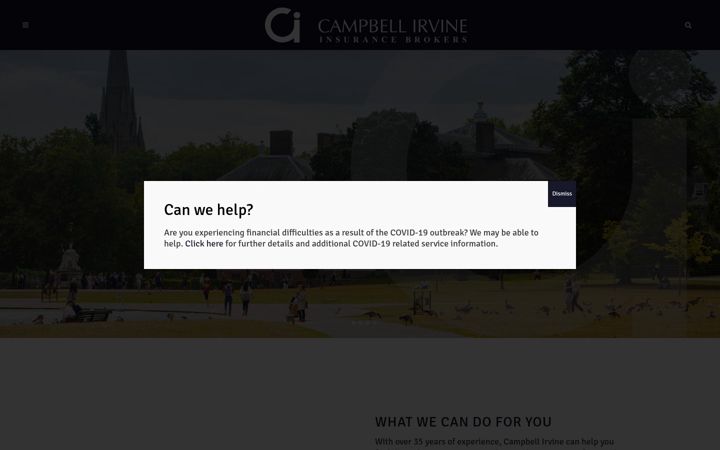 Posnetek zaslona campbellirvineinsurance.com
