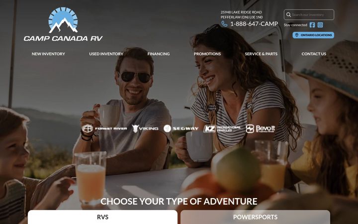 Screenshot di campcanadarv.ca