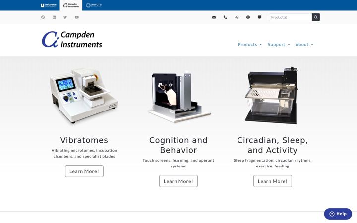 Screenshot of campdeninstruments.com