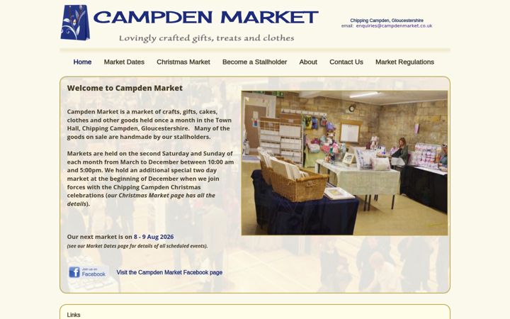 Screenshot of campdenmarket.co.uk
