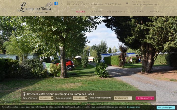 Screenshot of campdesroses.fr