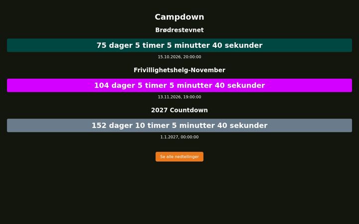 Screenshot of campdown.no