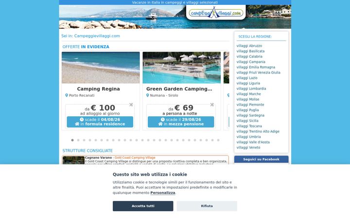 Screenshot of campeggievillaggi.com