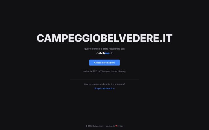 Screenshot of campeggiobelvedere.it