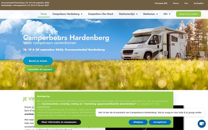 Snimka zaslona za camper-beurs.nl