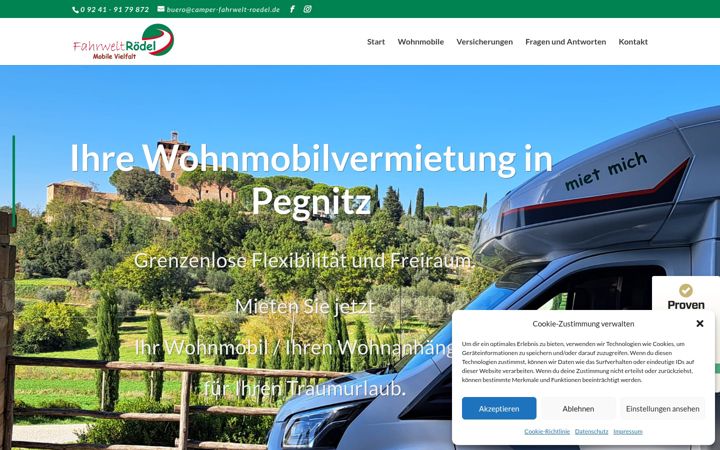 Screenshot of camper-fahrwelt-roedel.de
