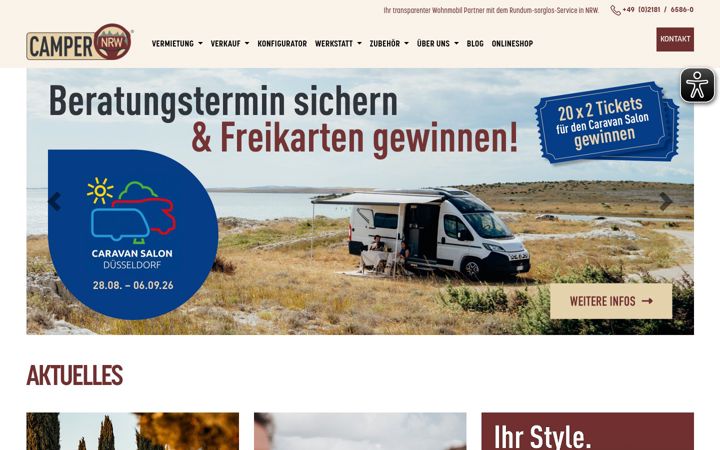 Screenshot of camper-nrw.de