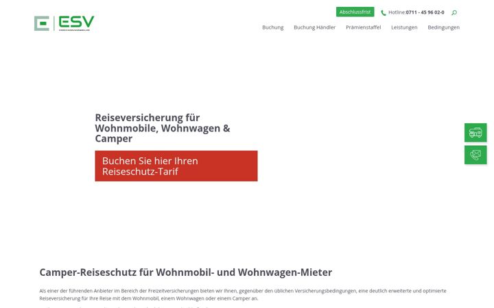 Screenshot of camper-reiseschutz.de