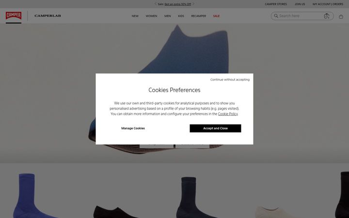 Screenshot ta' camper.com