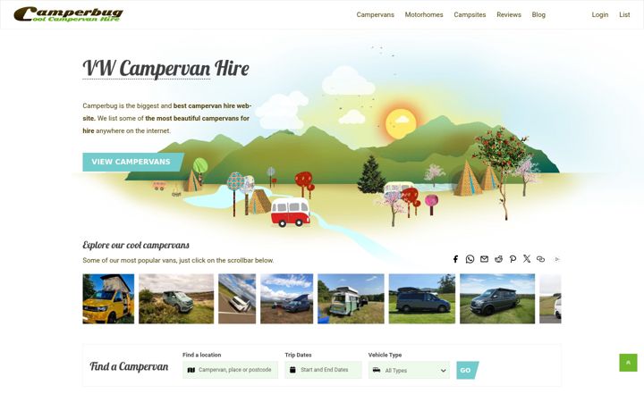 Screenshot of camperbug.co.uk