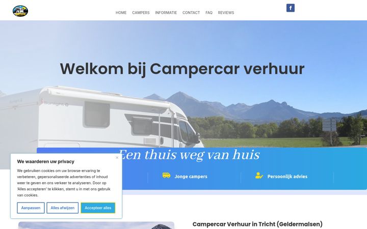 Snimka zaslona za campercarverhuur.nl