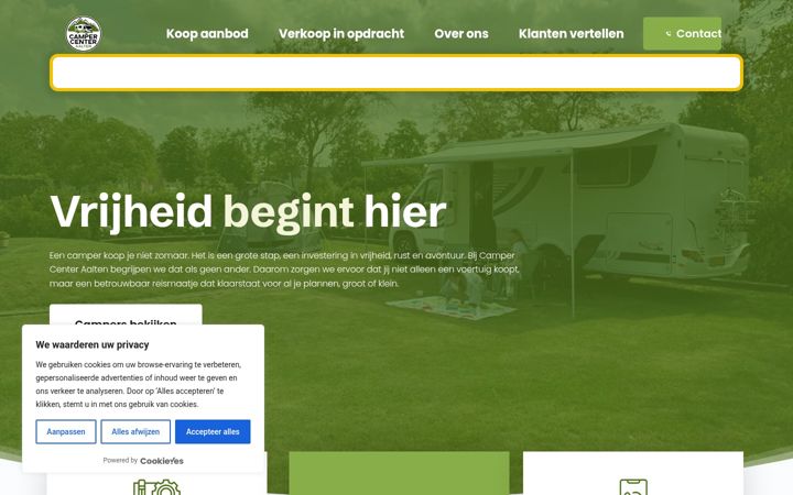 Snimka zaslona za campercenteraalten.nl