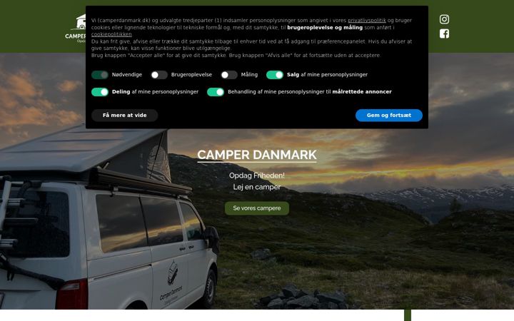 Ekrānuzņēmums no camperdanmark.dk