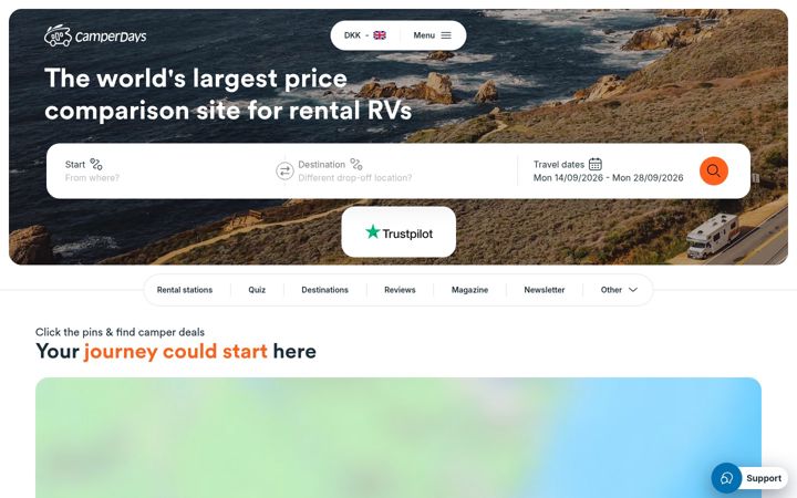 Screenshot of camperdays.co.uk