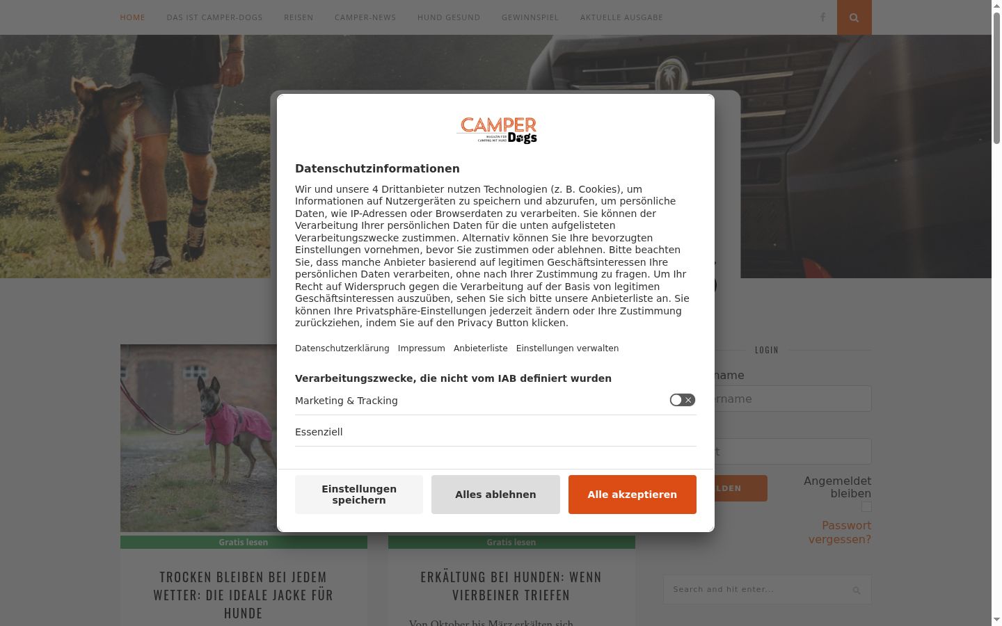 Zrzut ekranu banera zgody wyświetlanego przed jakąkolwiek interakcją