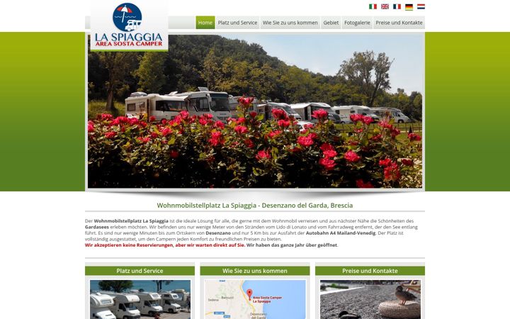 Screenshot of campergardalake.com