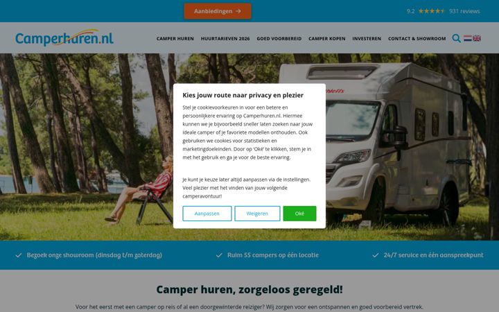 Snimka zaslona za camperhuren.nl