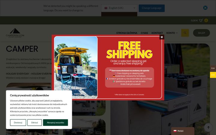 Screenshot of camperini.com