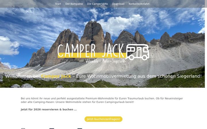 Screenshot of camperjack.de