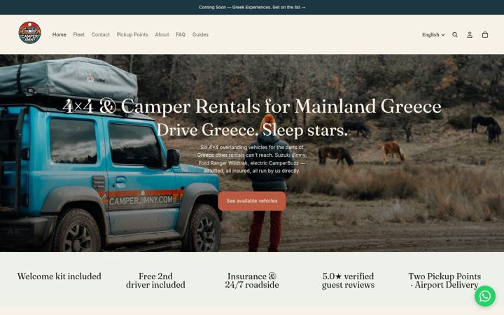 Screenshot of camperjimny.com