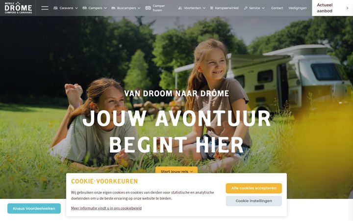 Screenshot of camperland.nl