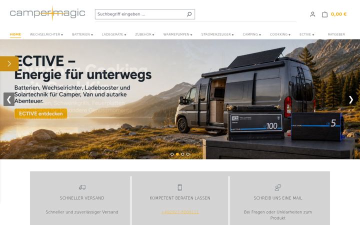 Screenshot ta' campermagic.de