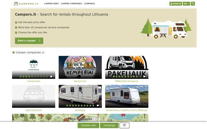 Screenshot of campers.lt