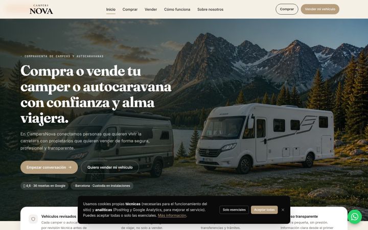 Screenshot of campersnova.com
