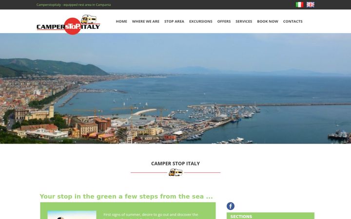 Screenshot of camperstopitaly.com